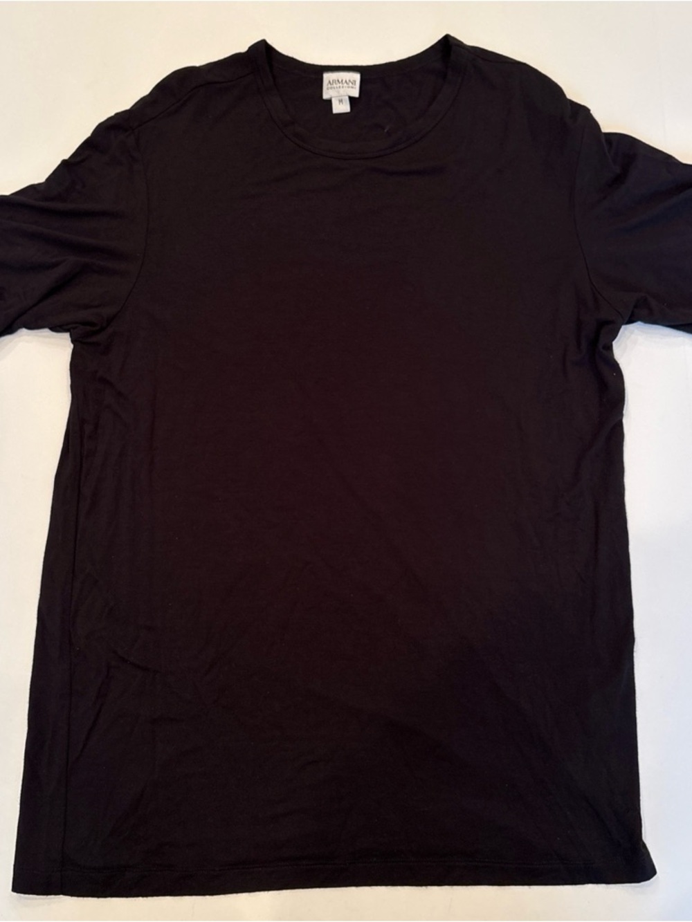 Armani Collezioni Black Crewneck Tee-Medium - Picture 2 of 7